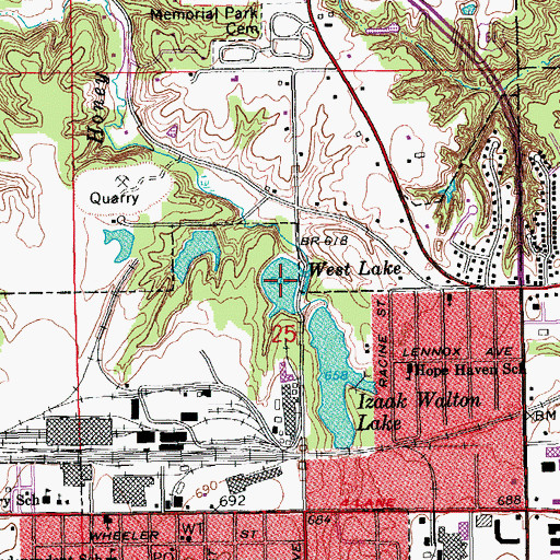Topographic Map of West Lake, IA