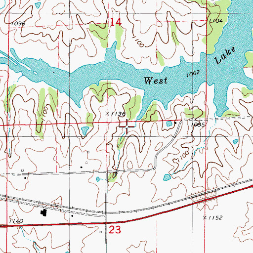 Topographic Map of West Lake, IA
