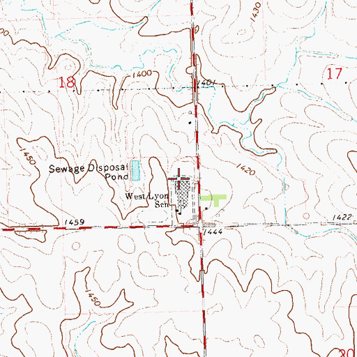 Topographic Map of West Lyon Elementary School, IA