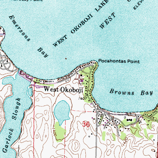 Topographic Map of West Okoboji, IA