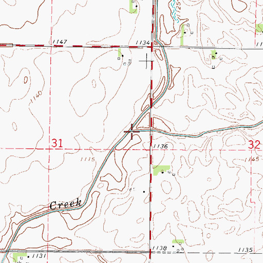 Topographic Map of West Otter Creek, IA