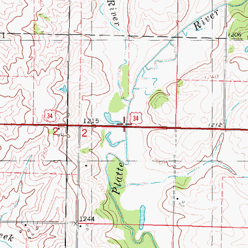 Topographic Map of West Platte River, IA