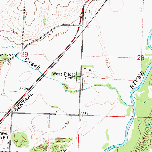 Topographic Map of West Point Cemetery, IA