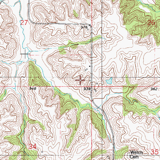 Topographic Map of West Point School, IA