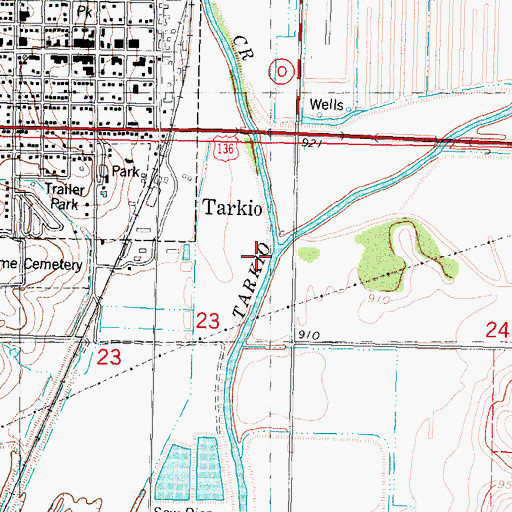 Topographic Map of West Tarkio Creek, MO