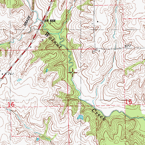 Topographic Map of West Walnut Creek, IA