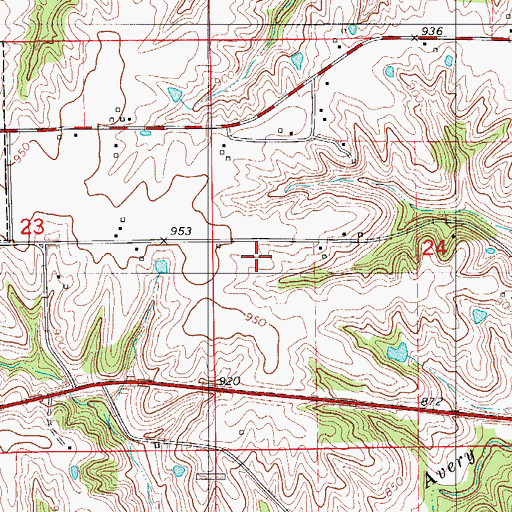 Topographic Map of Westcastle School, IA
