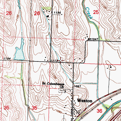 Topographic Map of Weston School, IA