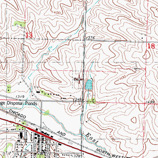 Topographic Map of Westside Cemetery, IA