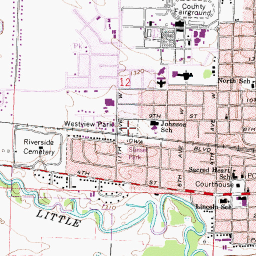 Topographic Map of Westview Park, IA