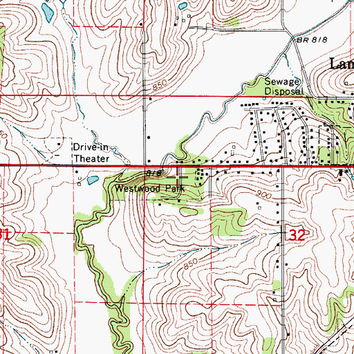 Topographic Map of Westwood Park, IA