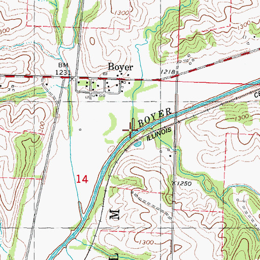 Topographic Map of Wheeler Creek, IA