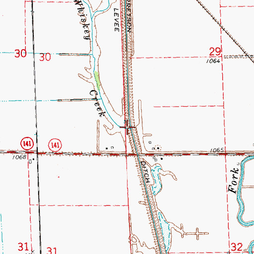Topographic Map of Whiskey Creek, IA