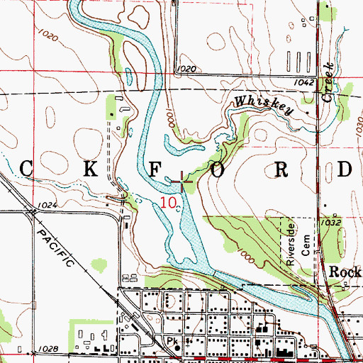 Topographic Map of Whiskey Creek, IA