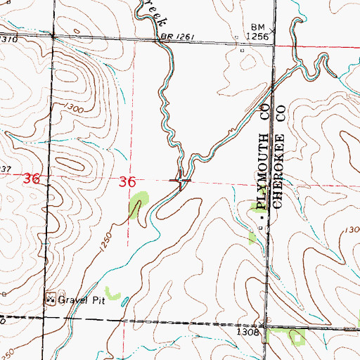 Topographic Map of Whisky Creek, IA