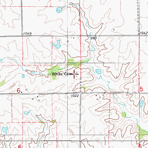 Topographic Map of White Cemetery, IA