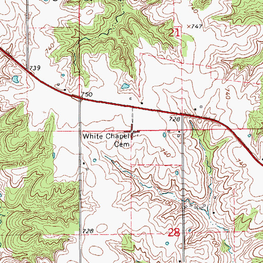 Topographic Map of White Chapel Cemetery, IA