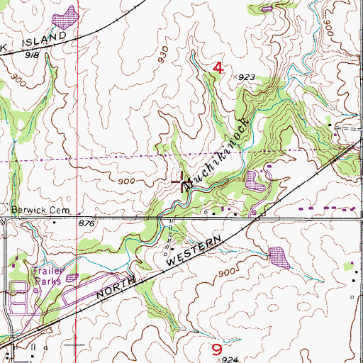 Topographic Map of White Oak, IA