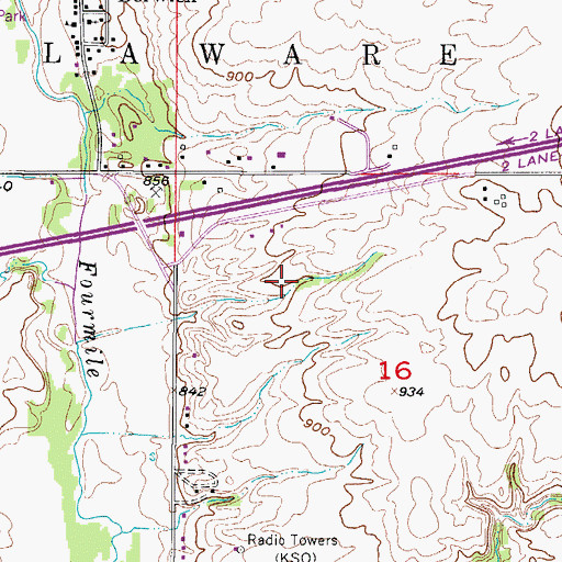 Topographic Map of White Oak Church, IA