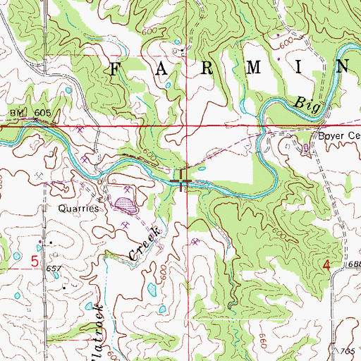 Topographic Map of White Oak Creek, IA