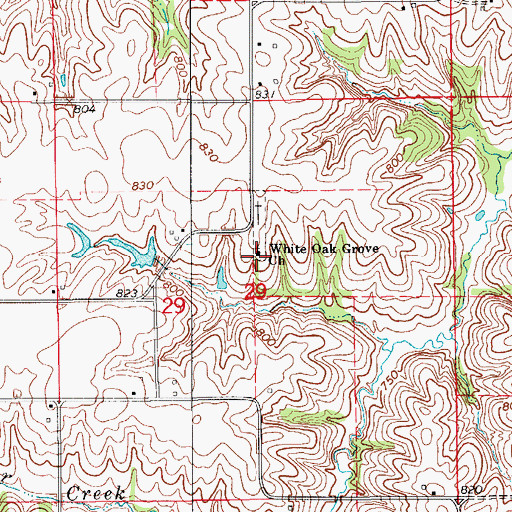 Topographic Map of White Oak Grove Church, IA