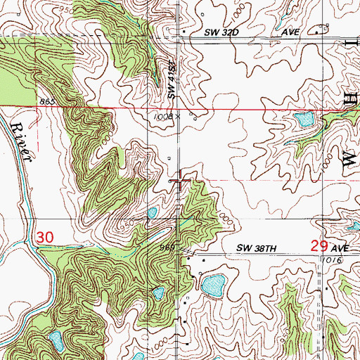 Topographic Map of White Oak School, IA