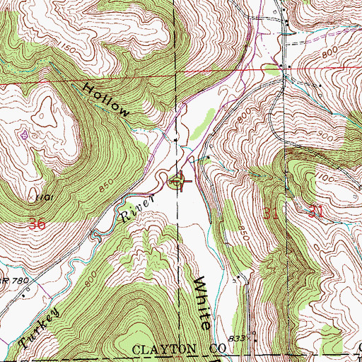 Topographic Map of White Pine Hollow, IA