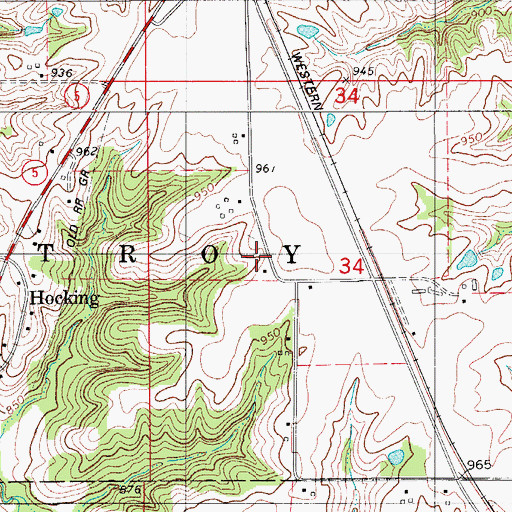 Topographic Map of White School, IA