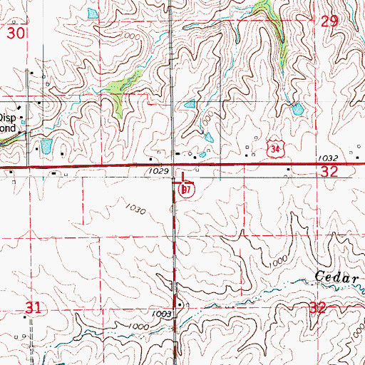 Topographic Map of White School, IA