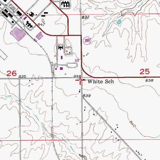 Topographic Map of White School, IA