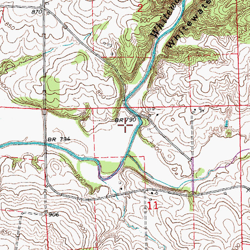 Topographic Map of Whitewater Canyon, IA
