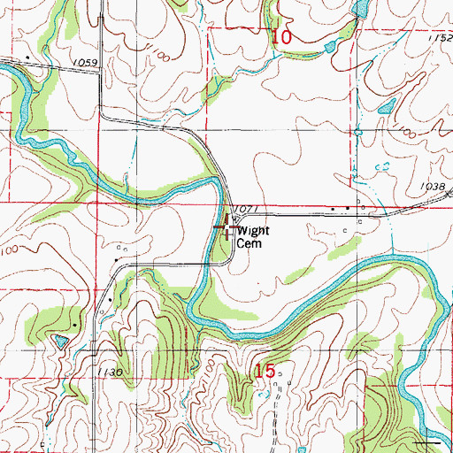 Topographic Map of Wight Cemetery, IA