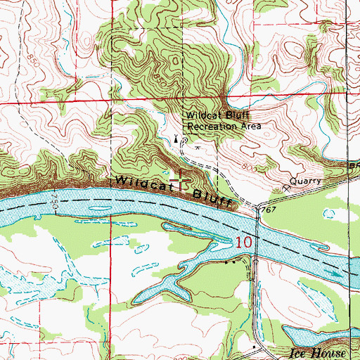 Topographic Map of Wildcat Bluff, IA