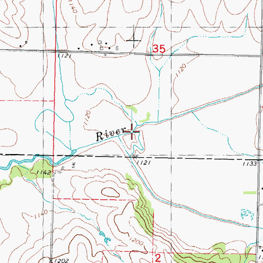 Topographic Map of Williams Creek, IA