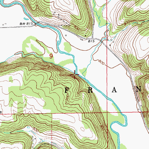 Topographic Map of Williams Creek, IA