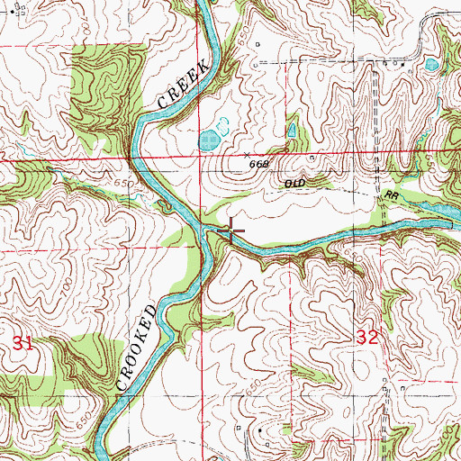 Topographic Map of Williams Creek, IA