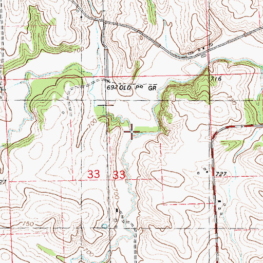 Topographic Map of Williams Creek, IA