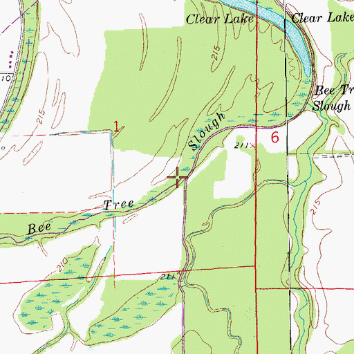 Topographic Map of Bee Tree Slough, AR