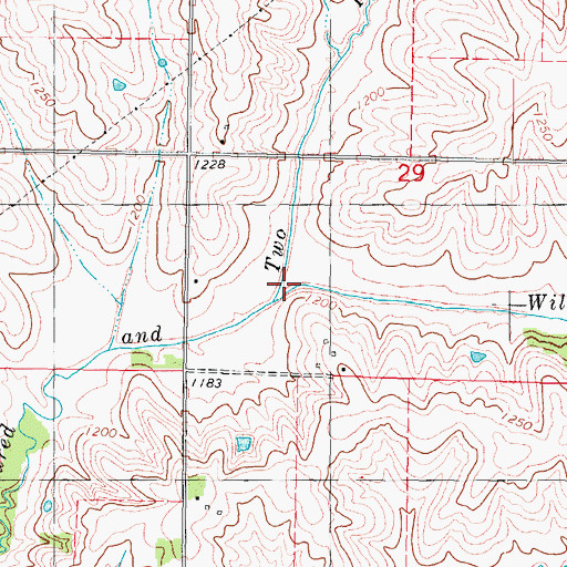 Topographic Map of Willow Creek, IA