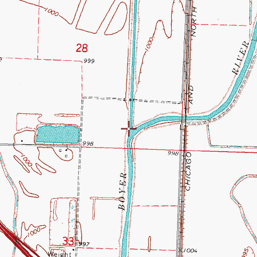Topographic Map of Willow Creek, IA