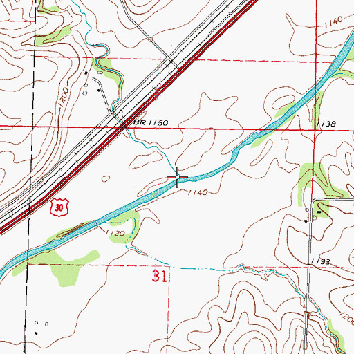 Topographic Map of Willow Creek, IA