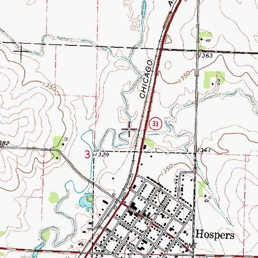Topographic Map of Willow Creek, IA