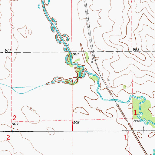 Topographic Map of Willow Creek, IA