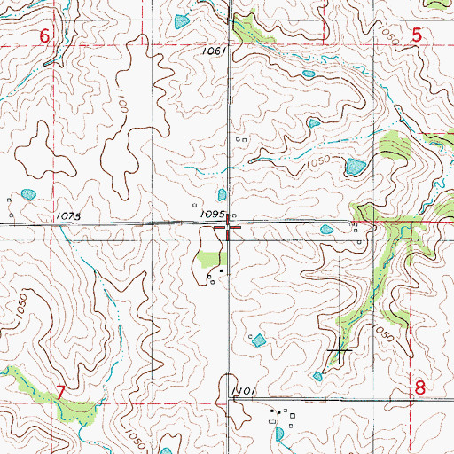 Topographic Map of Willow Grove School, IA