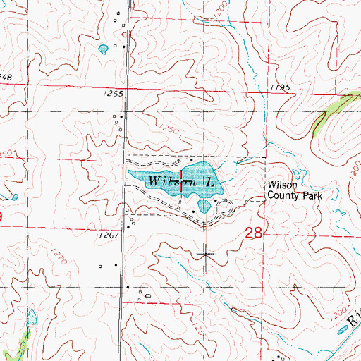 Topographic Map of Wilson Lake, IA