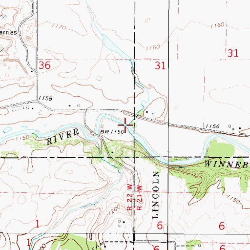 Topographic Map of Winans Creek, IA