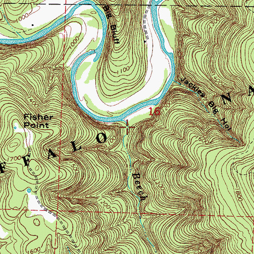 Topographic Map of Beech Creek, AR