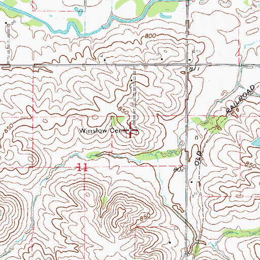 Topographic Map of Winslow Cemetery, IA