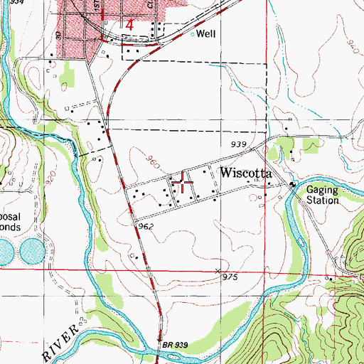 Topographic Map of Wiscotta, IA