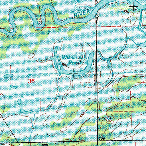 Topographic Map of Wisniewski Pond, IA